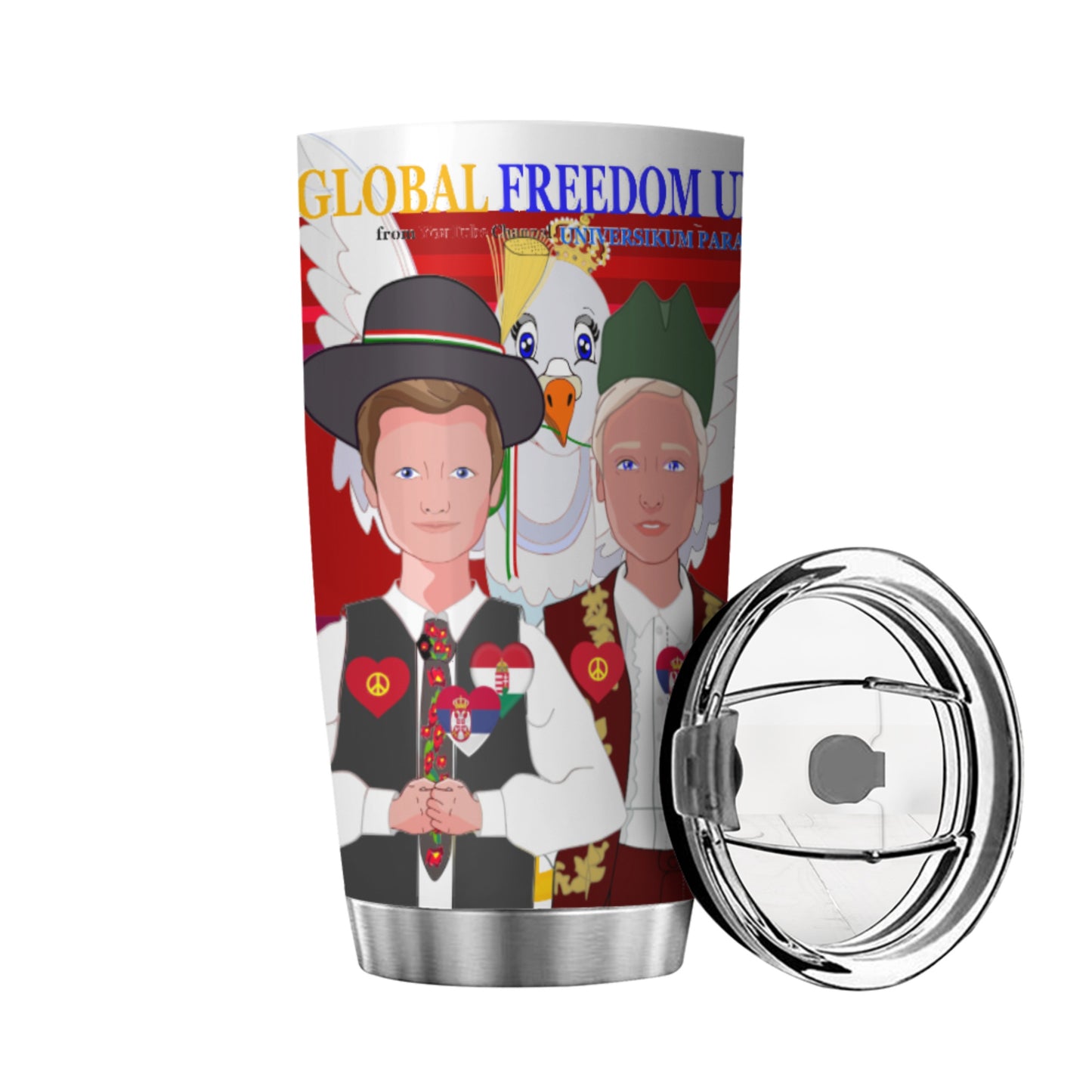 Tumbler GLOBAL FREEDOM UNITED© Men Hungary & Serbia Red