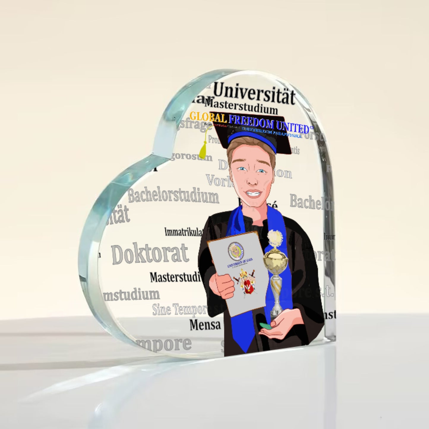 Acryl Heart Global Freedom United Student Brown Hair 3