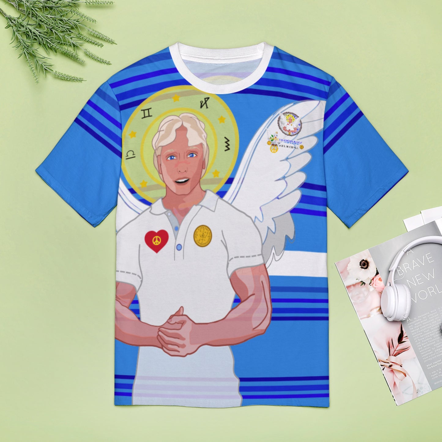 Women´s T-shirt Global Freedom United Archangel Michael German Deep Blue