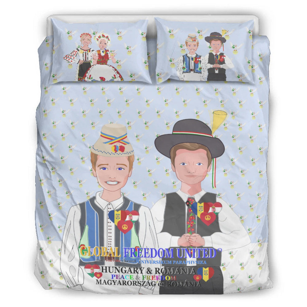 Bed Line GLOBAL FREEDOM UNITED© Men Romania & Hungary Light Blue