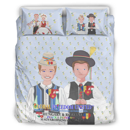 Bed Line GLOBAL FREEDOM UNITED© Men Romania & Hungary Light Blue