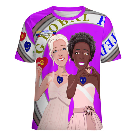 Women´s T-shirt 3 GLOBAL FREEDOM UNITED© Anti Fascism & Racism EU Lilac