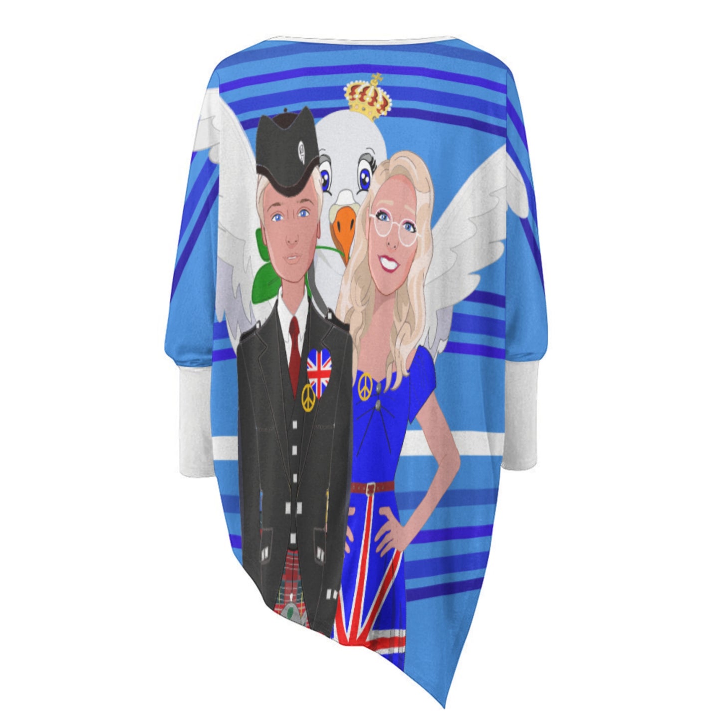 Pullover Long Sleeve T-shirt GLOBAL FREEDOM UNITED© Couple England Deep Blue