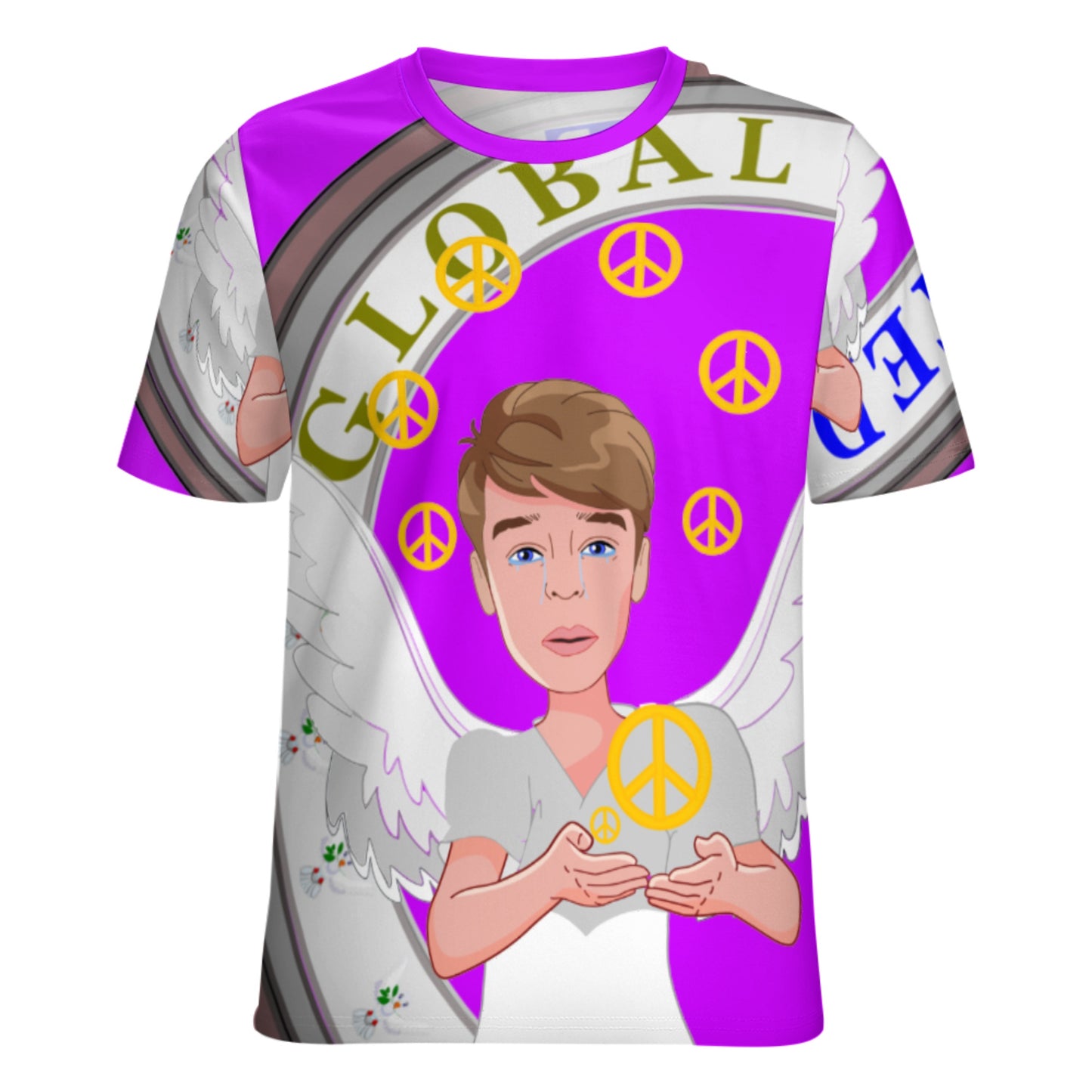 Women´s T-shirt 2 Global Freedom United Boy Peace Of Angel Old Peace Lilac