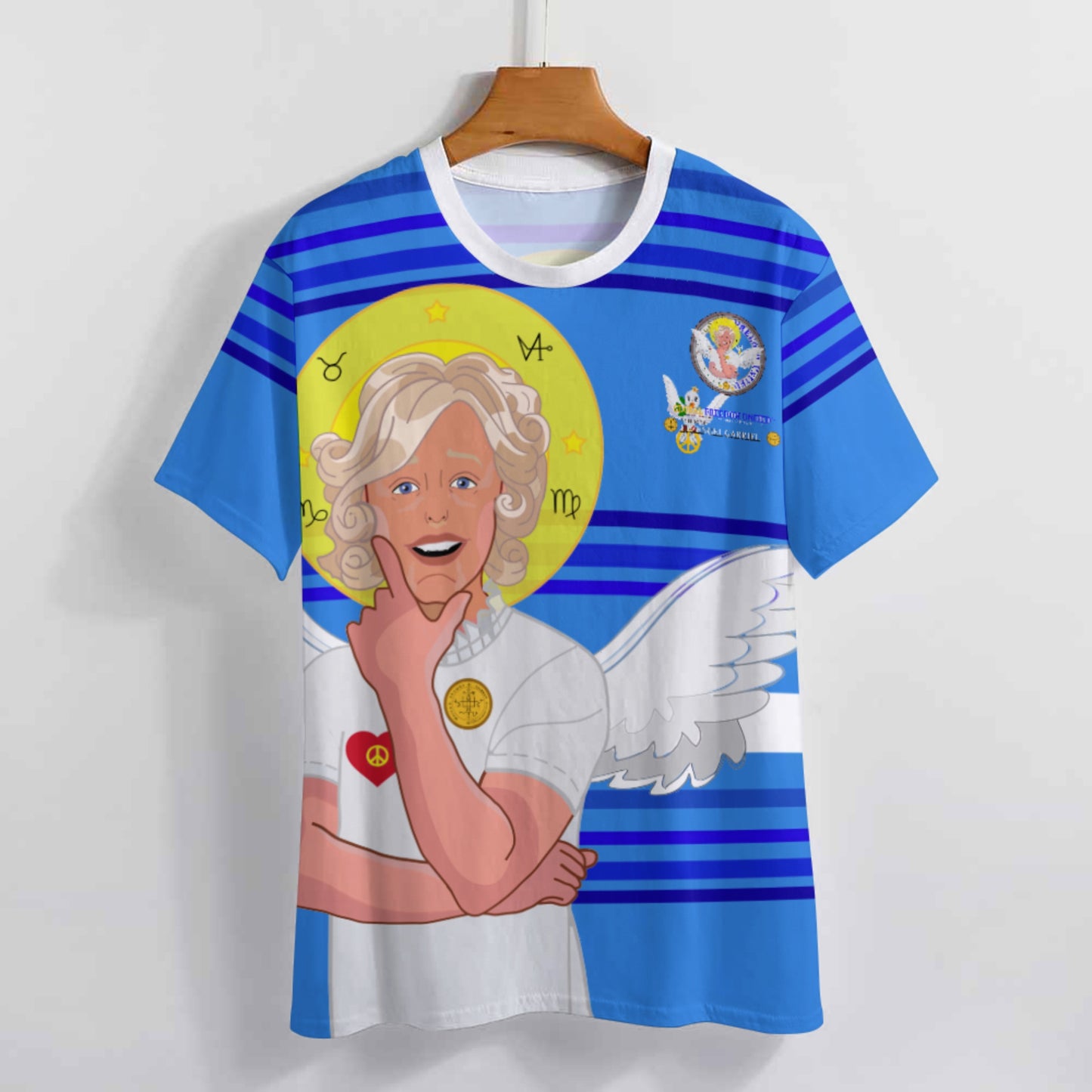 Women´s T-shirt 2 GLOBAL FREEDOM UNITED© Archangel Gabriel German Deep Blue