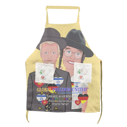 Apron GLOBAL FREEDOM UNITED© Men Israel & Germany Yellow