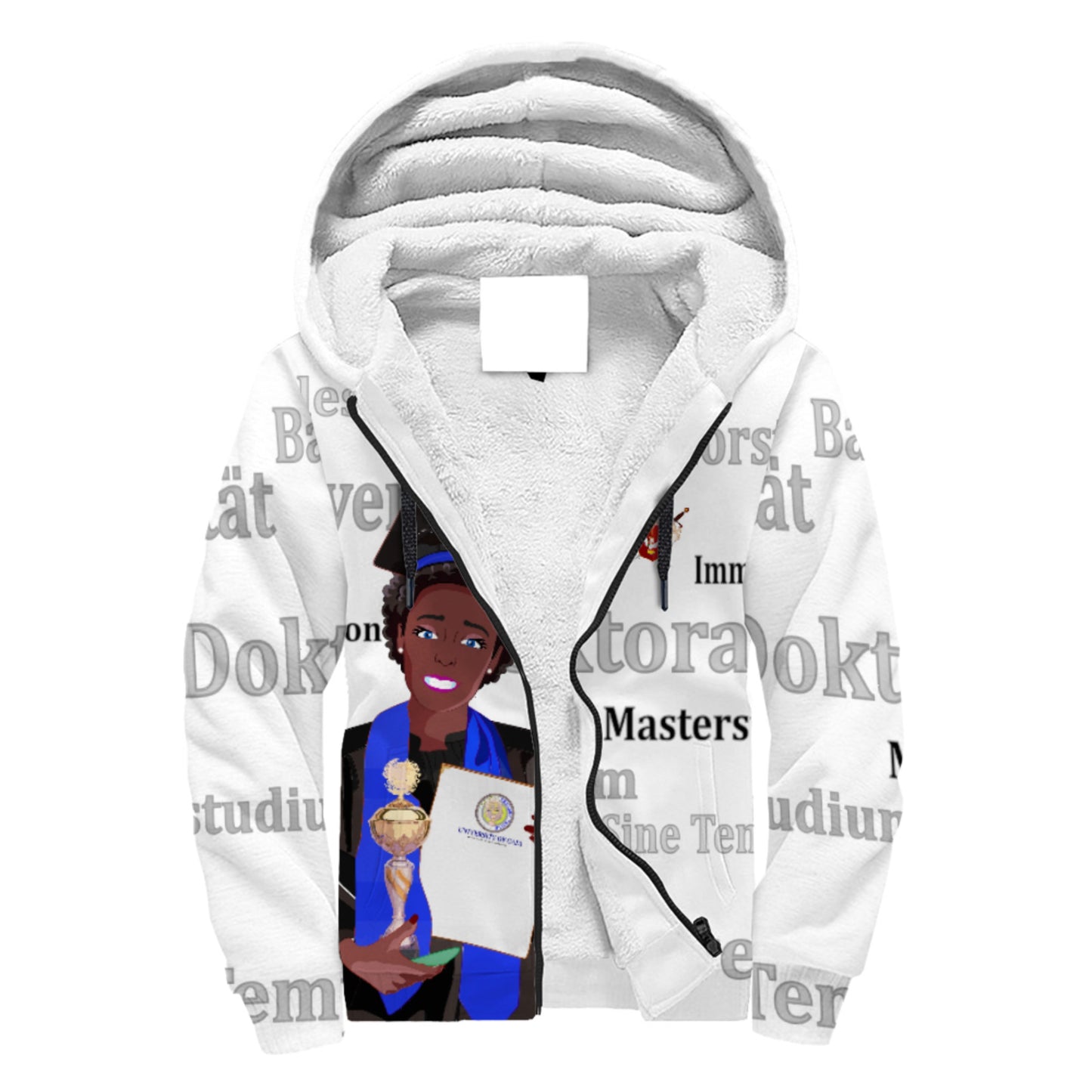 Plush Hoodie Global Freedom United Afro Student Girl Cooper Place