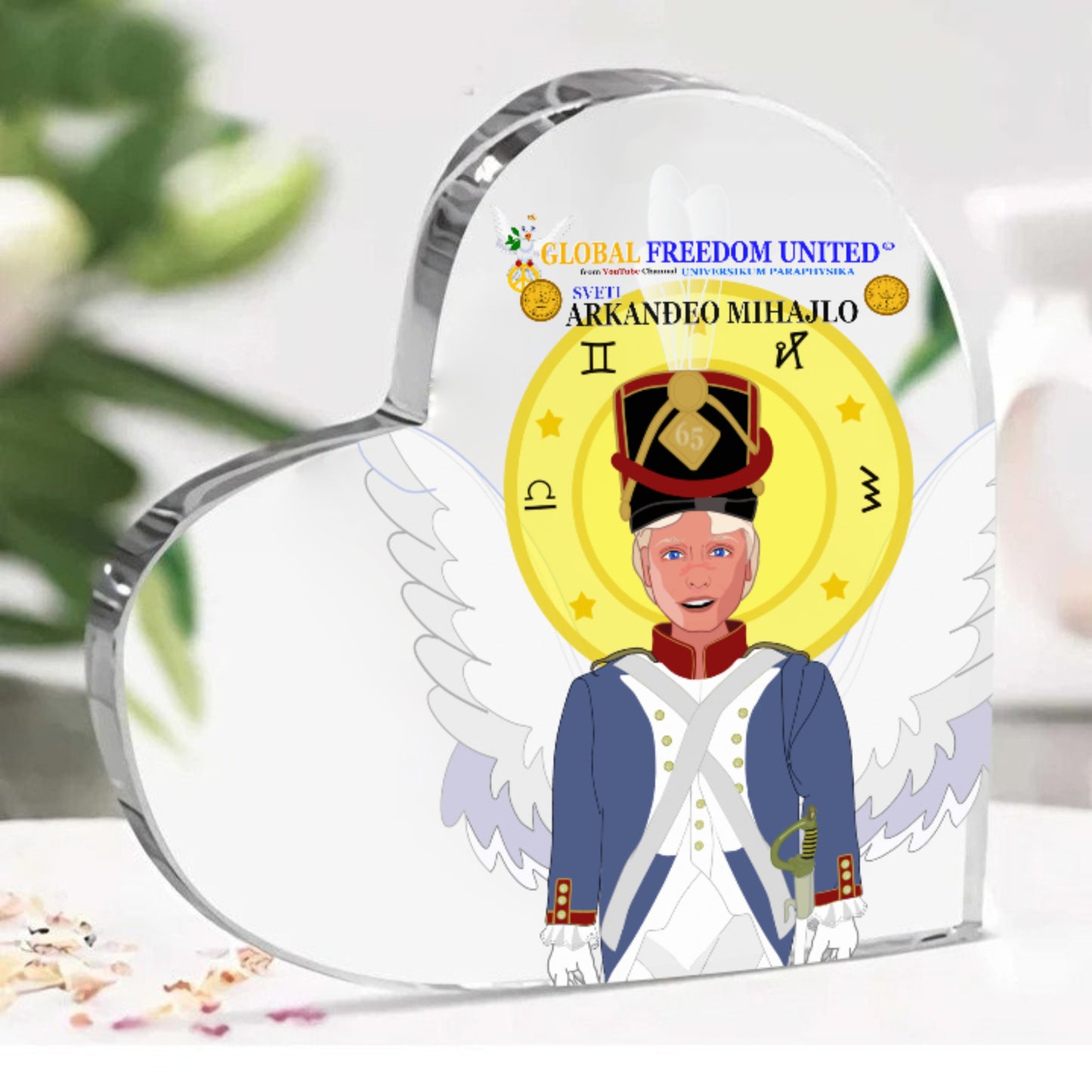 Acryl Heart Global Freedom United Archangel Michael Croatia V1