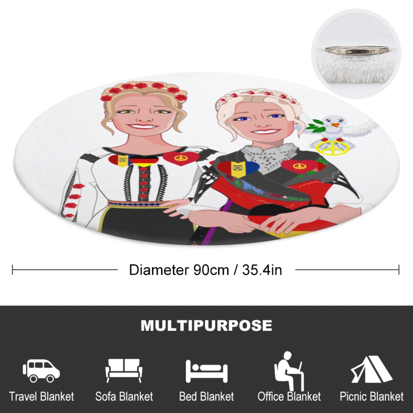 Blankets For Kits Global Freedom United Girls Romania & Germany Old Peace