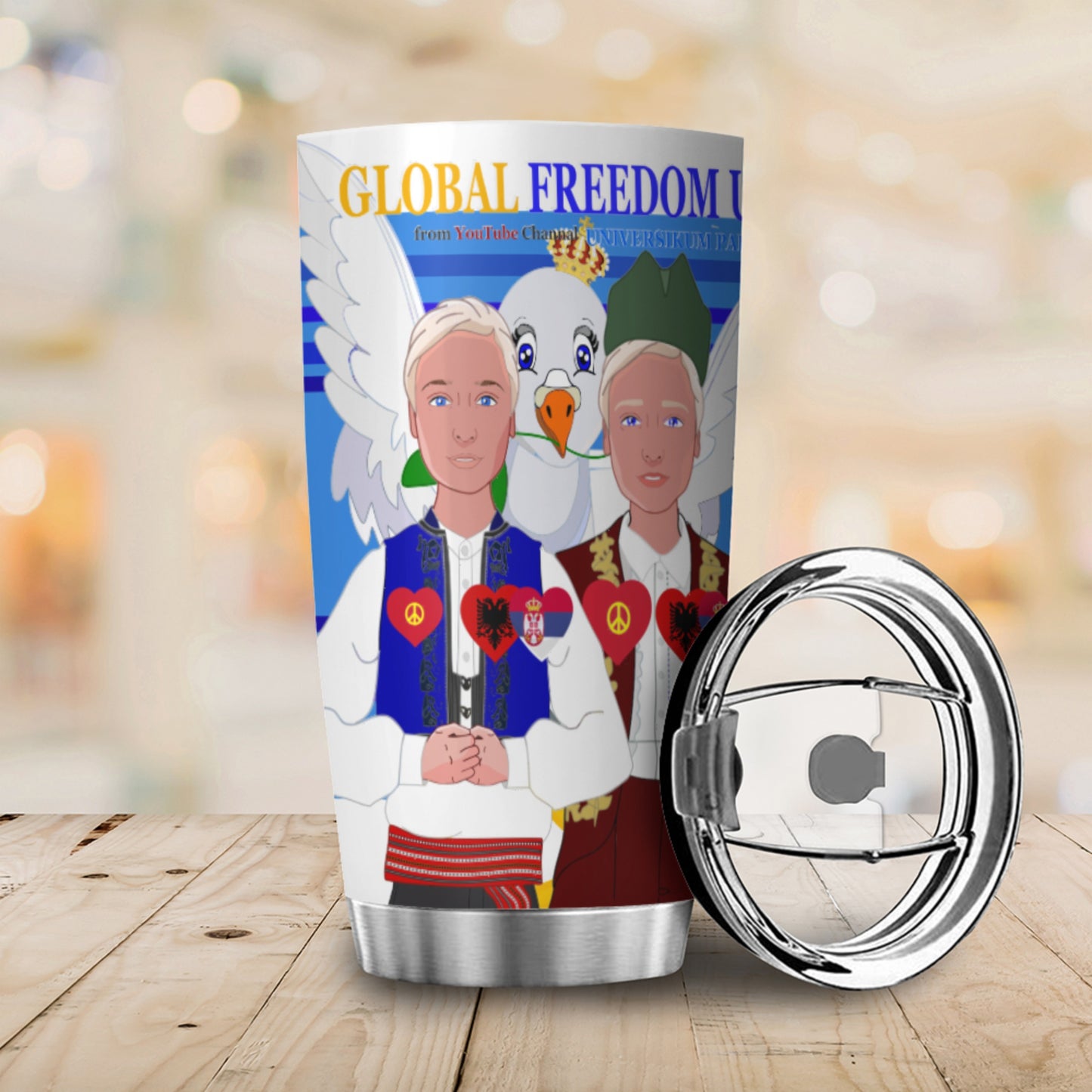 Tumbler Global Freedom United Men Albania & Serbia Old Peace Deep Blue