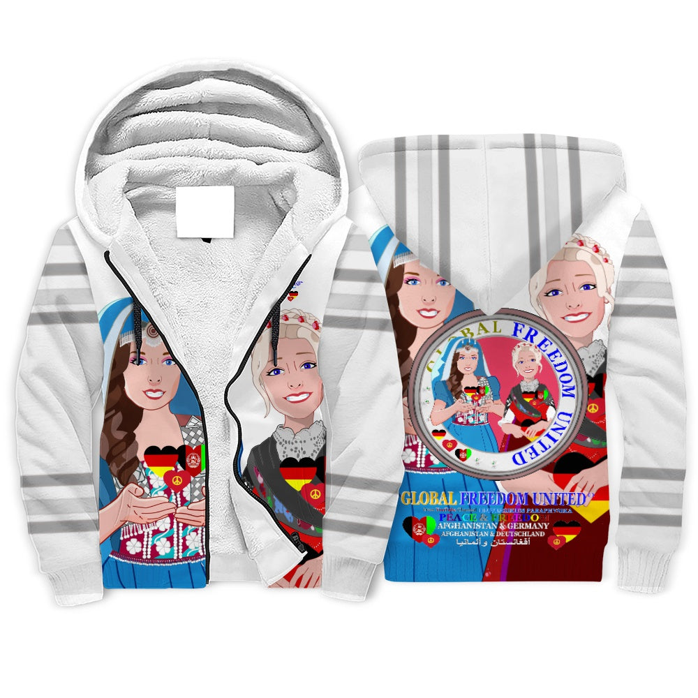 Plush Hoodie GLOBAL FREEDOM UNITED© AFGHANISTAN & GERMANY Version Big