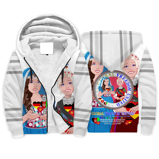 Plush Hoodie GLOBAL FREEDOM UNITED© AFGHANISTAN & GERMANY Version Big