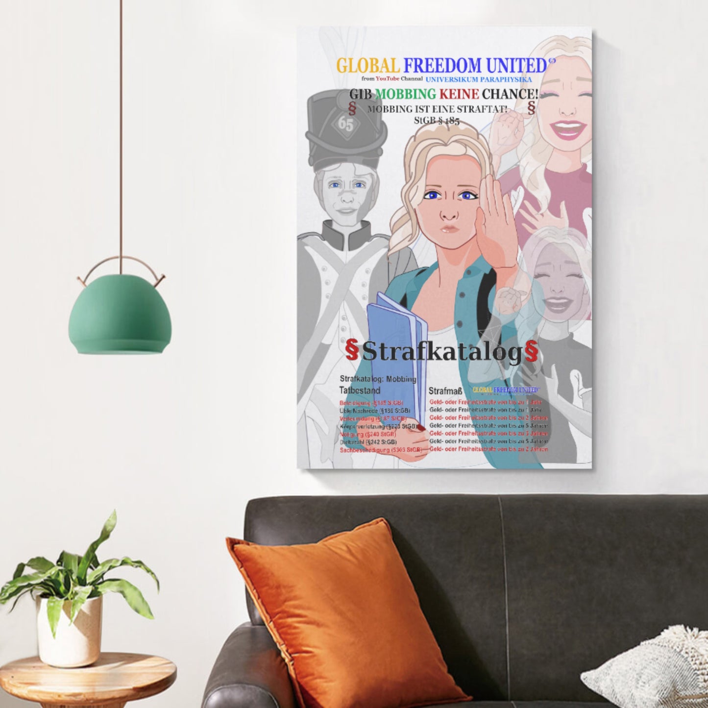 Plakat Global Freedom United Anti Mobbing Deutsch Women