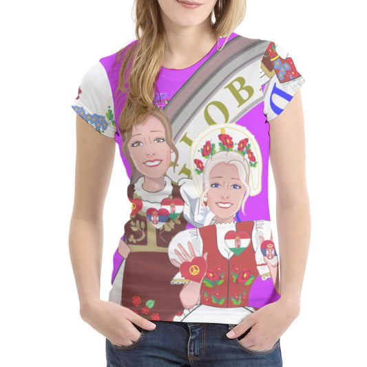 Women´s T-shirt 1 GLOBAL FREEDOM UNITED© Serbia & Hungary Lilac