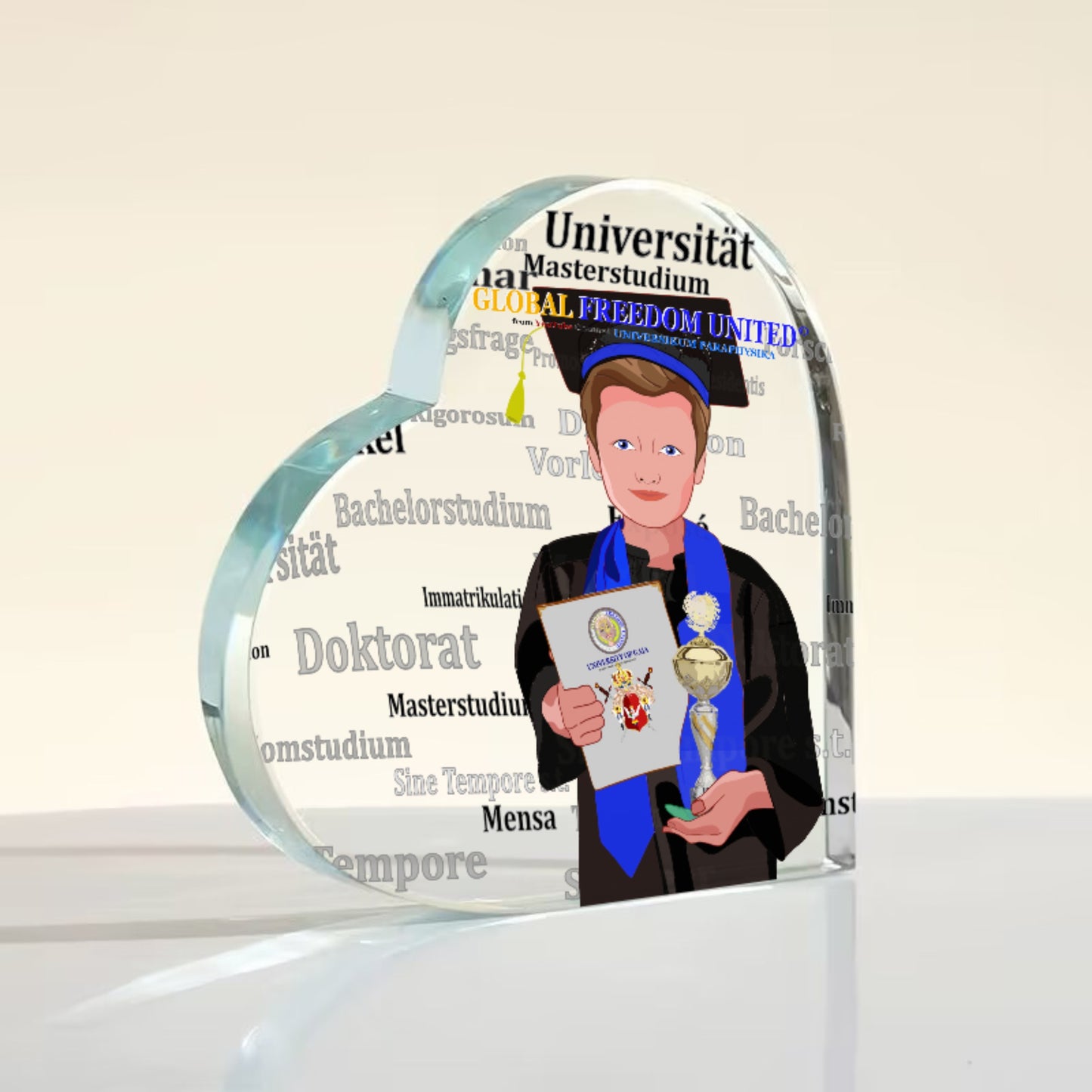 Acryl Heart Global Freedom United Student Boy Brown Hair 2