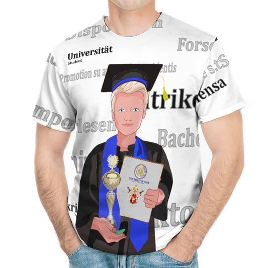 Men´s T-shirt Global Freedom United Students Boy Gold Place Blond Hair