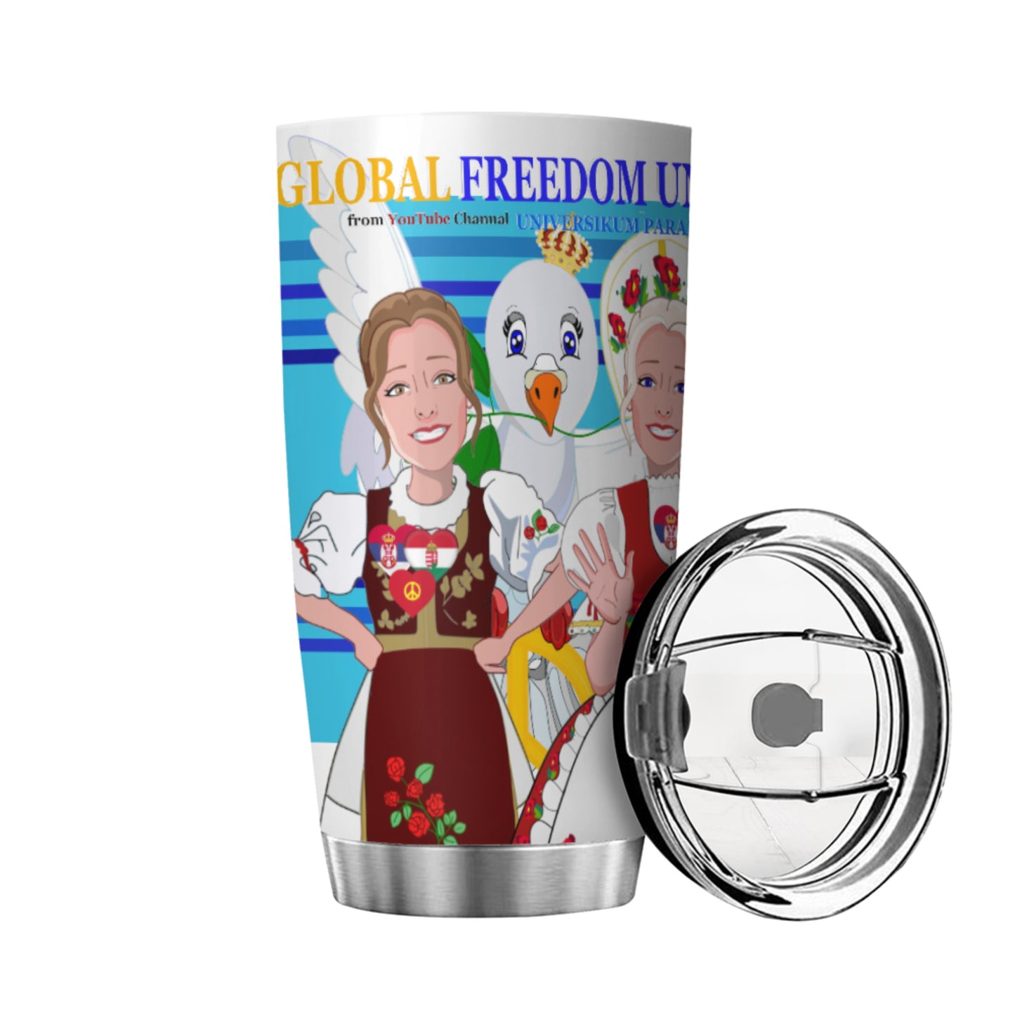 Tumbler GLOBAL FREEDOM UNITED© Women Hungary & Serbia Blue