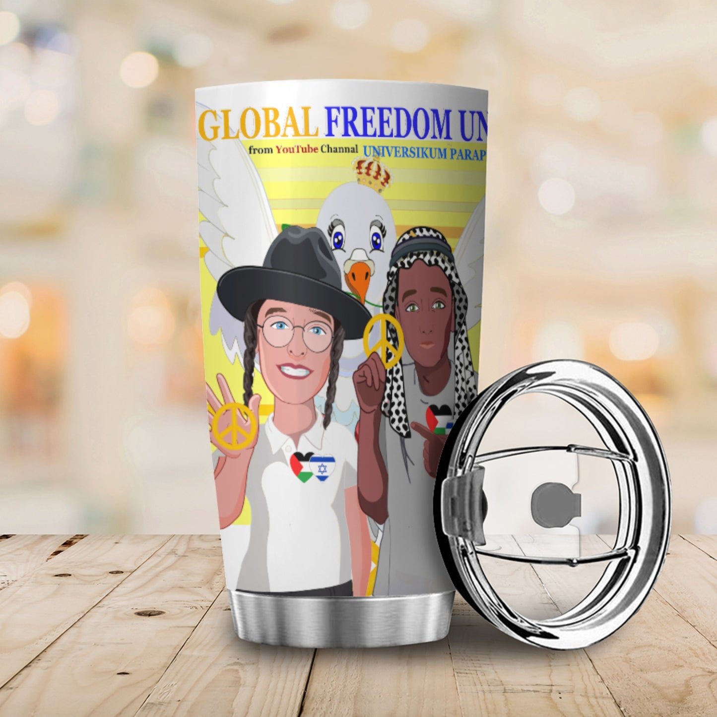 Tumbler Global Freedom United Men Palestina & Israel Yellow