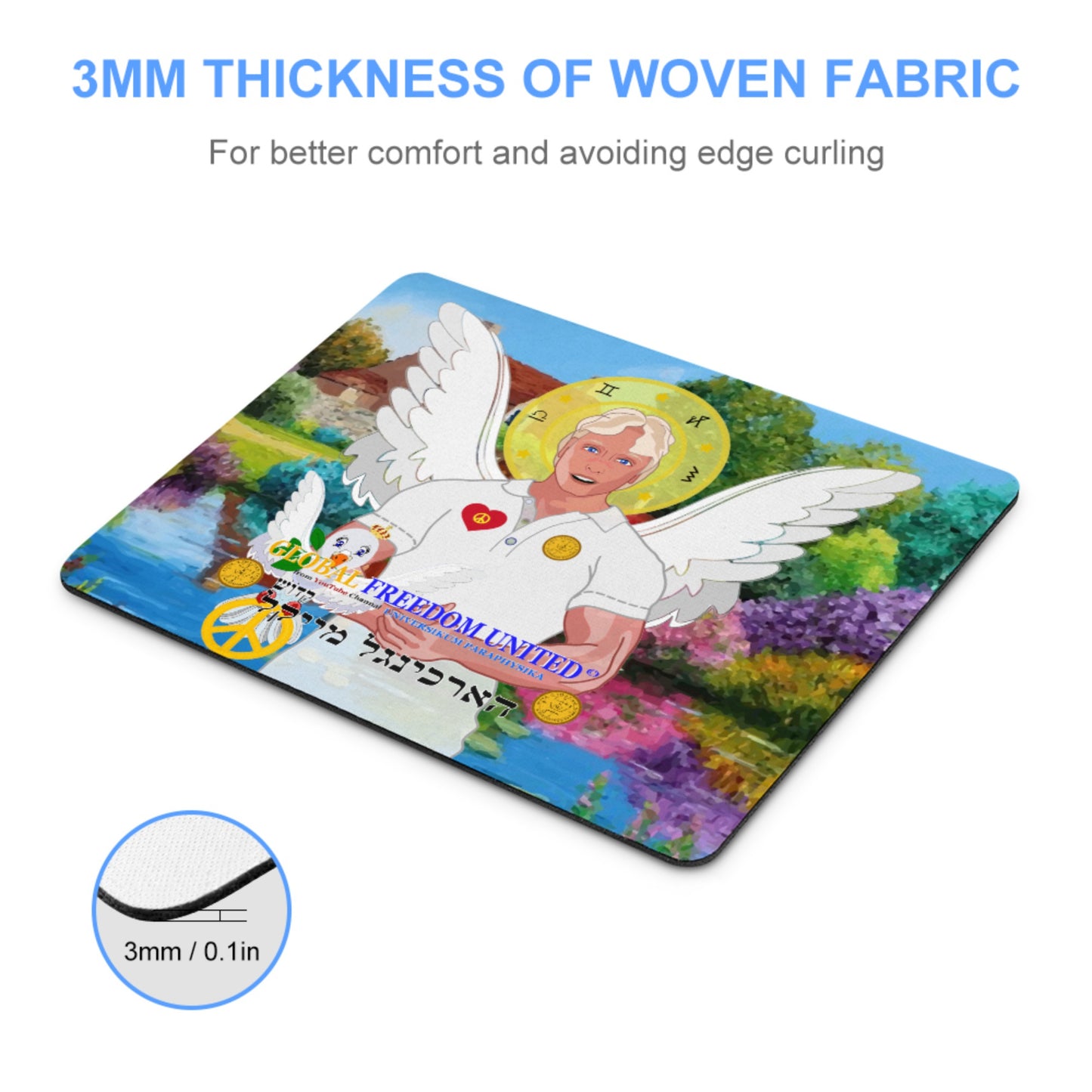 Mouse Pad Global Freedom United Archangel Michael Hebrew