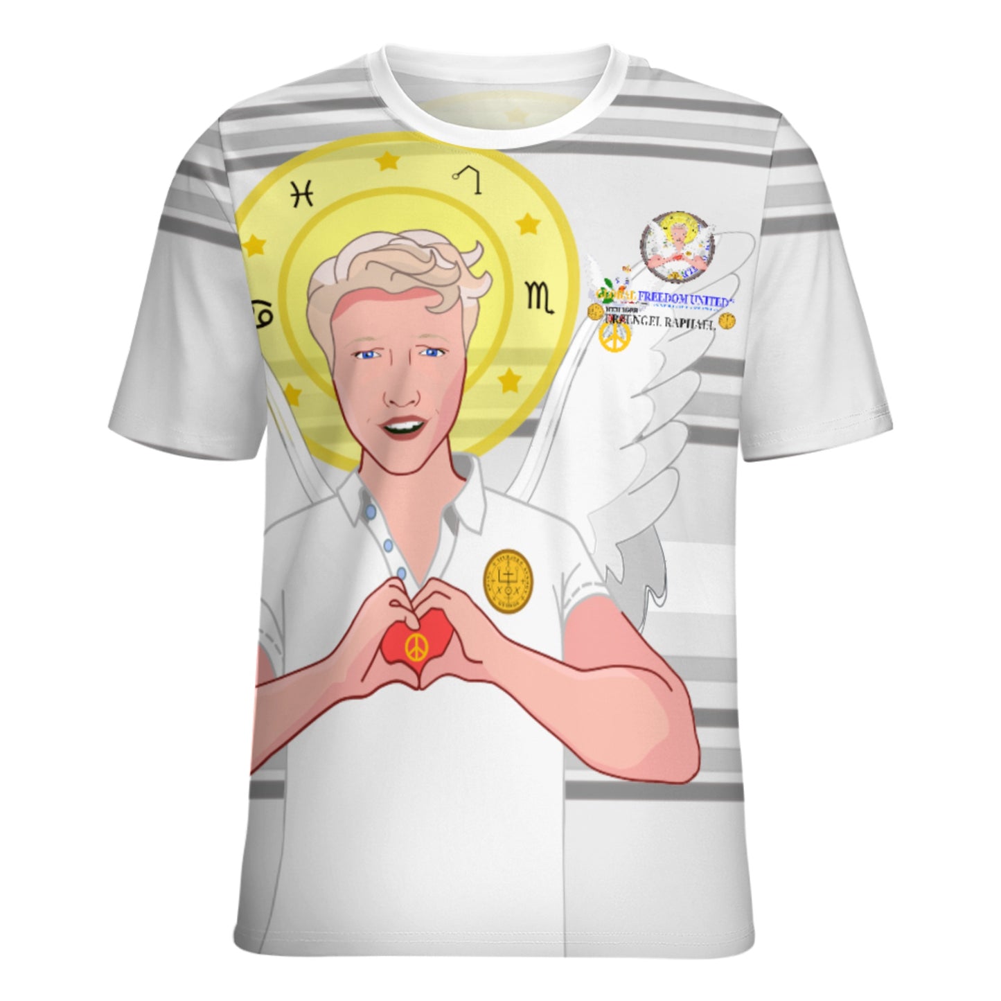 Women´s T-shirt GLOBAL FREEDOM UNITED© Archangel Rafael German Grey