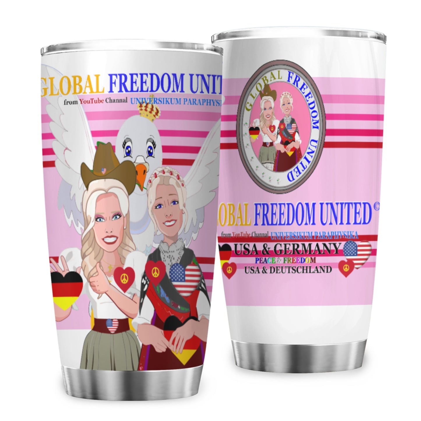 Tumbler Global Freedom United Women Usa & Germany Pink 2