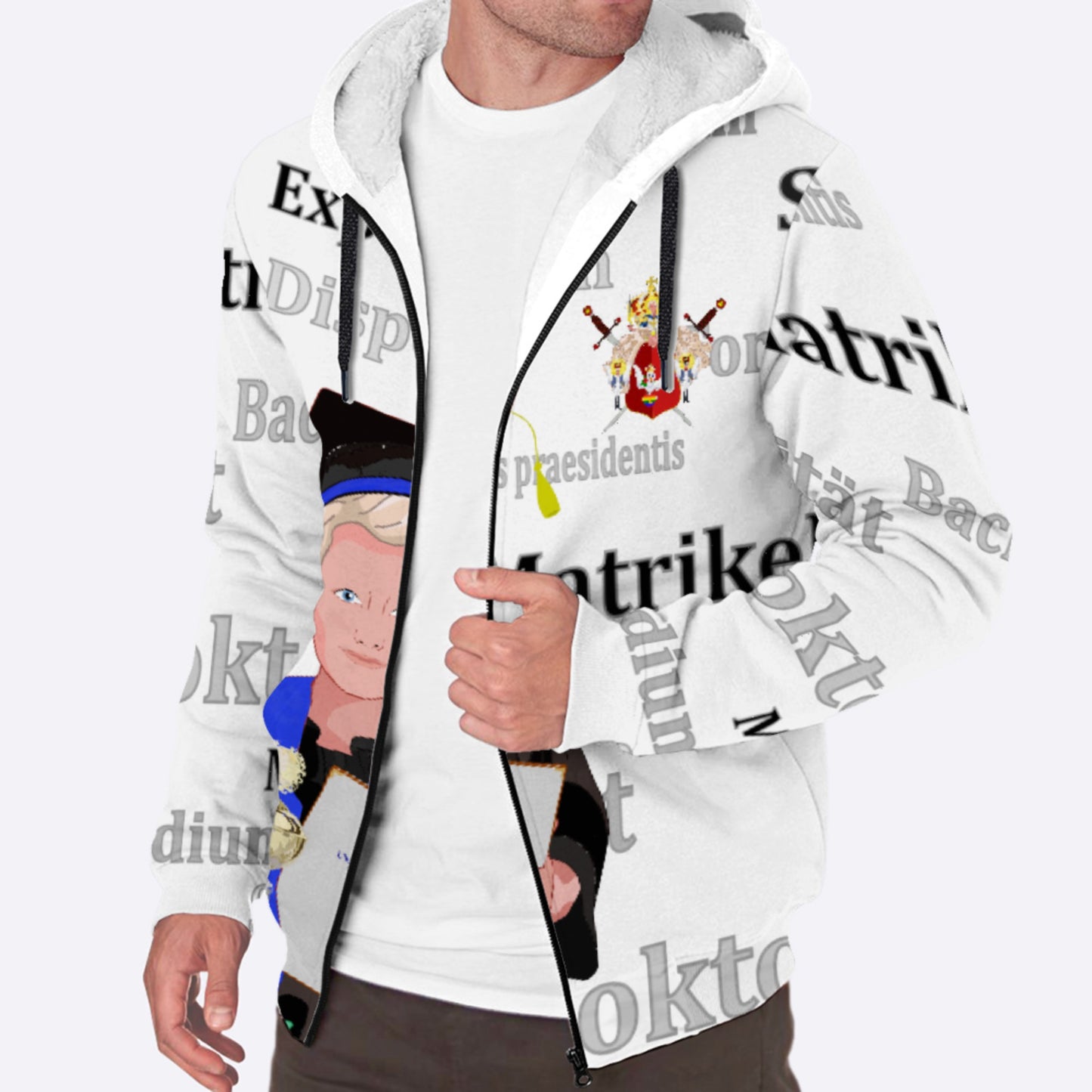 Plush Hoodie Global Freedom United Student Golden Place Blond Hair