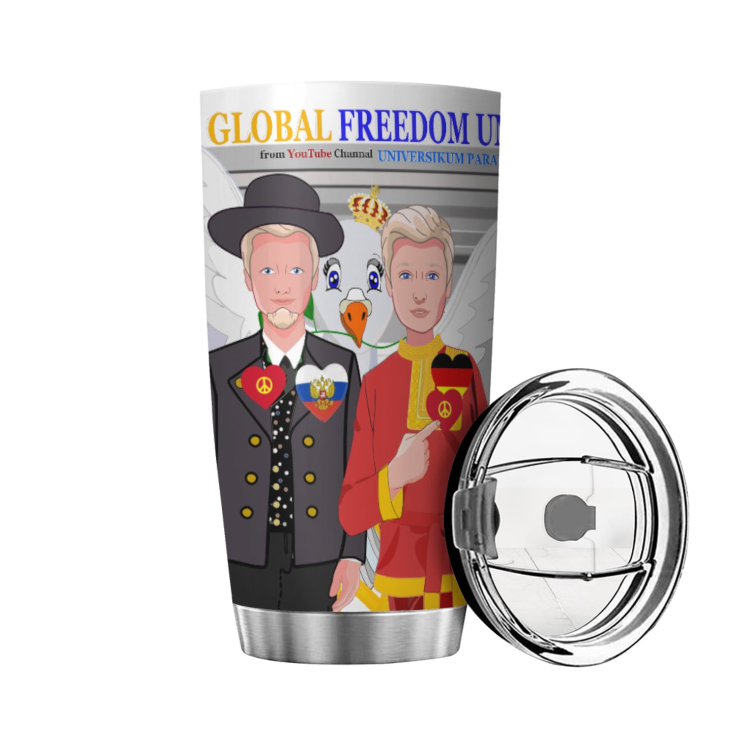 Tumbler Global Freedom United Men Germany & Russia Old Peacegrey