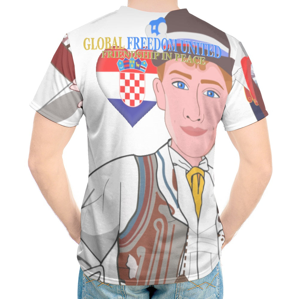 Men´s T-shirt Global Freedom United Couple Croatia Version 2