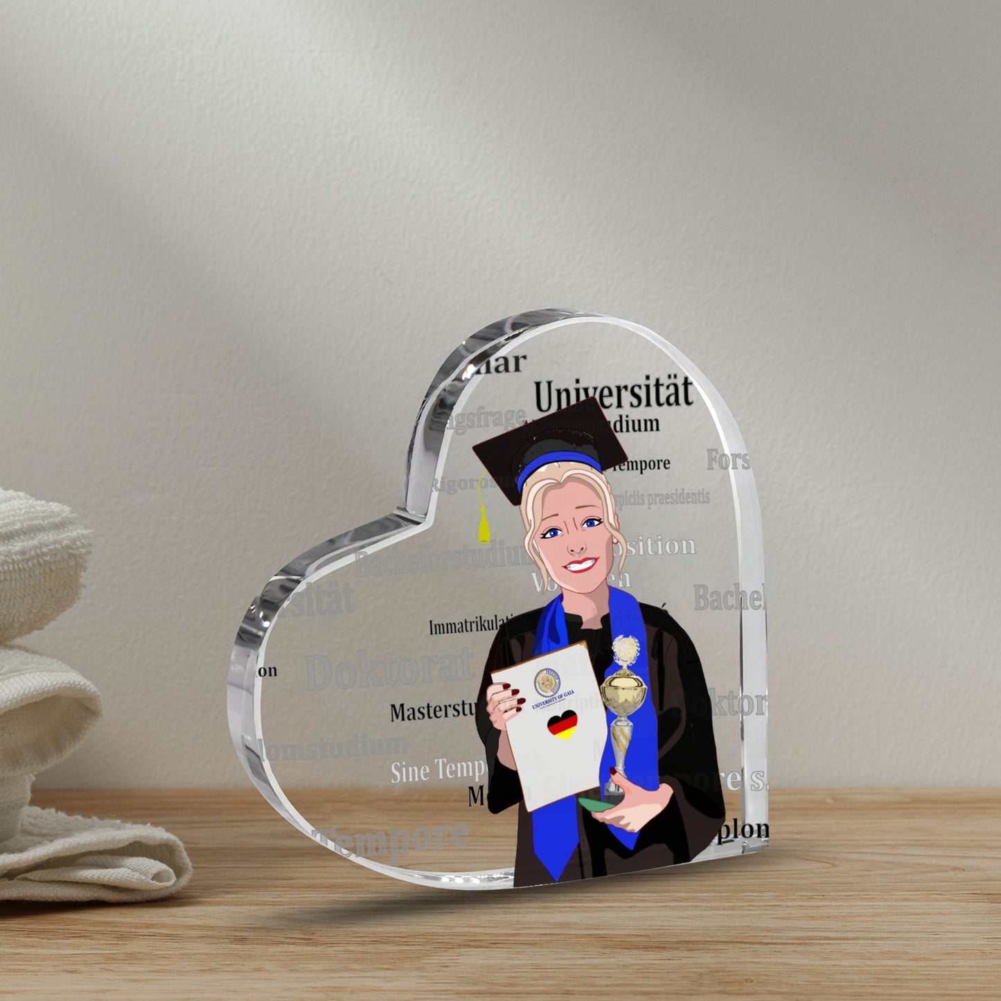 Acryl Haert GLOBAL FREEDOM UNITED© Student Girl Gold Coupl Blond Hair Germany