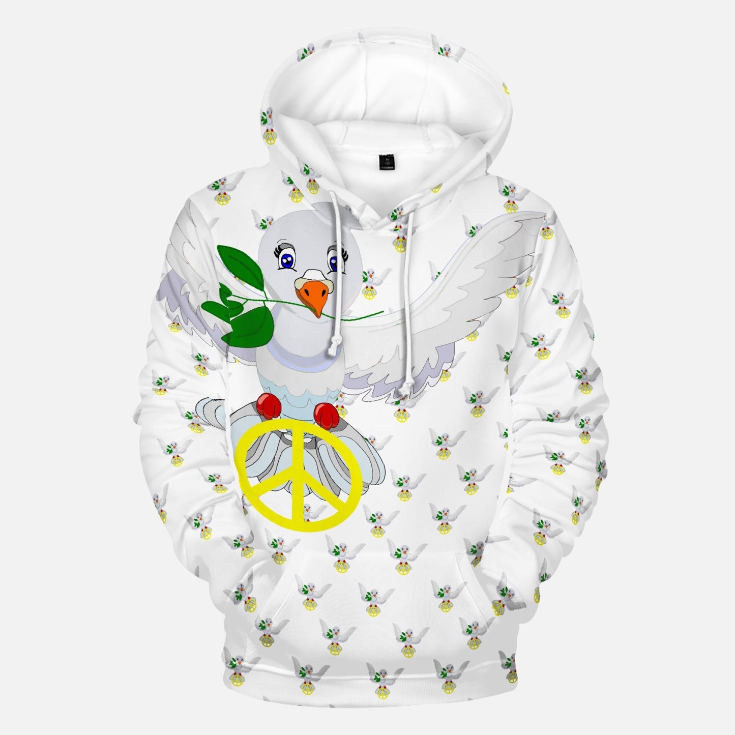 GLOBAL FREEDOM UNITED DOVE OF PEACE OLD PEACE WIGHT Round Collar Hoodie