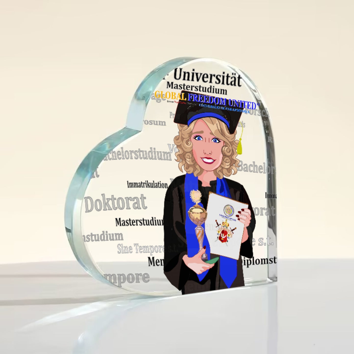 Acryl Heart Global Freedom United Student Girl Cooper Place Blond Hair 2