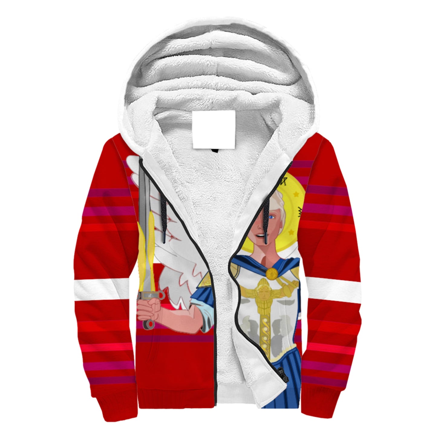 Plush Hoodie Global Freedom United Archangel Michael German Red