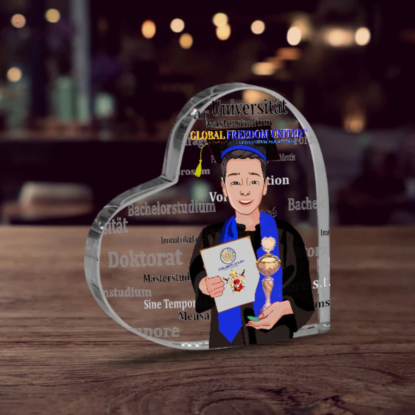 Acryl Heart Global Freedom United Asia Student Cooper Place