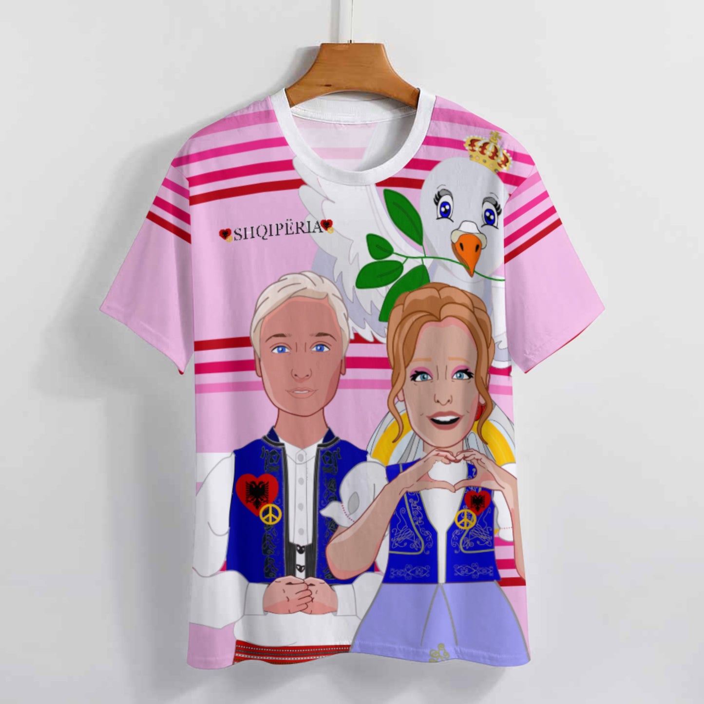 Women´s T-shirt 3 GLOBAL FREEDOM UNITED© Couple Edition Albania Pink2