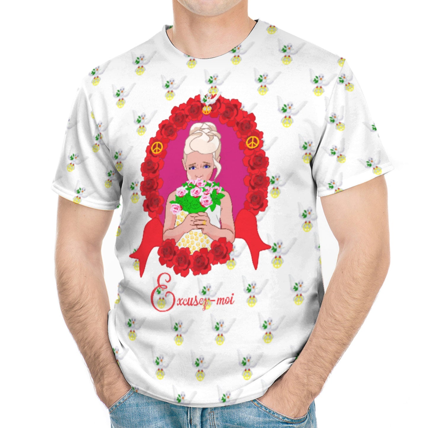 Men´s T-shirt GLOBAL FREEDOM UNITED© Une fille dit désoié Excusez-moi