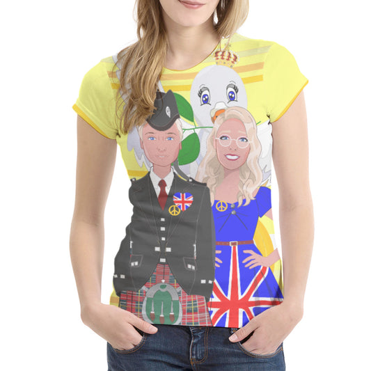 Women´s T-shirt GLOBAL FREEDOM UNITED© Couple England Yellow