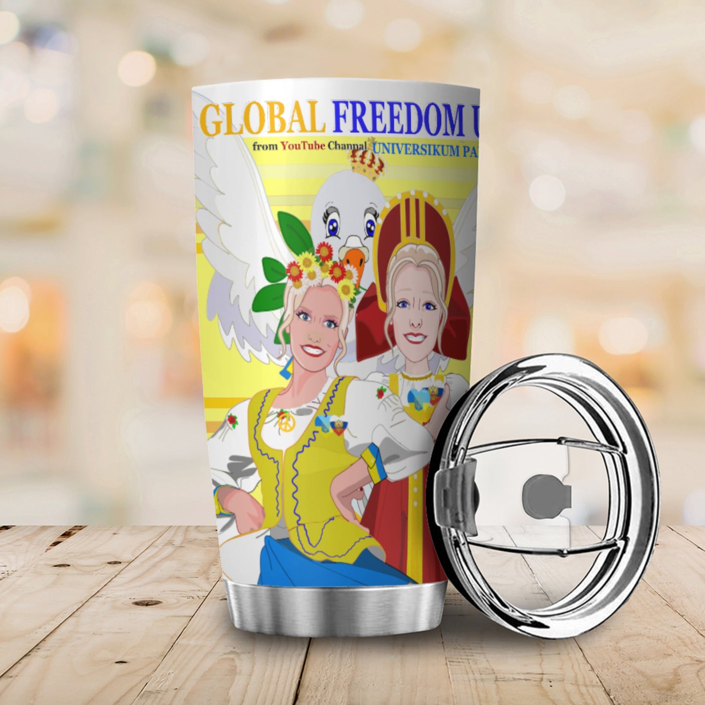 Tumbler Global Freedom United Women Russia & Ukrain Yellow