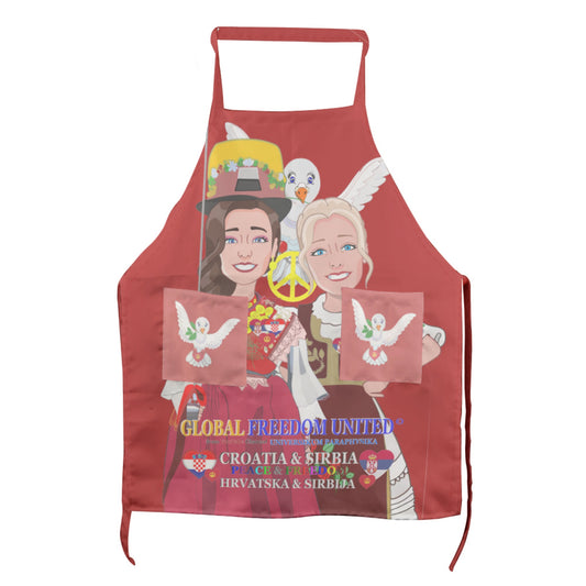 Apron GLOBAL FREEDOM UNITED© Women Croatia & Serbia Red