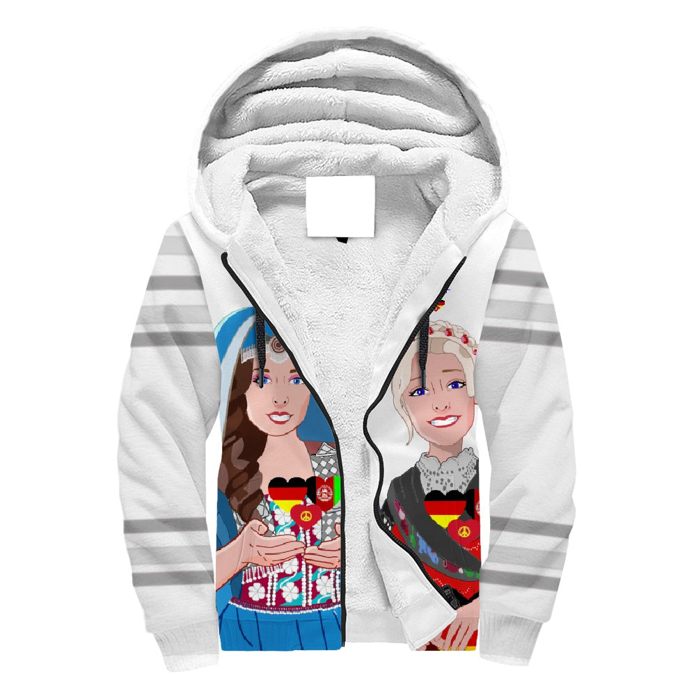 Plush Hoodie GLOBAL FREEDOM UNITED© AFGHANISTAN & GERMANY Version Big