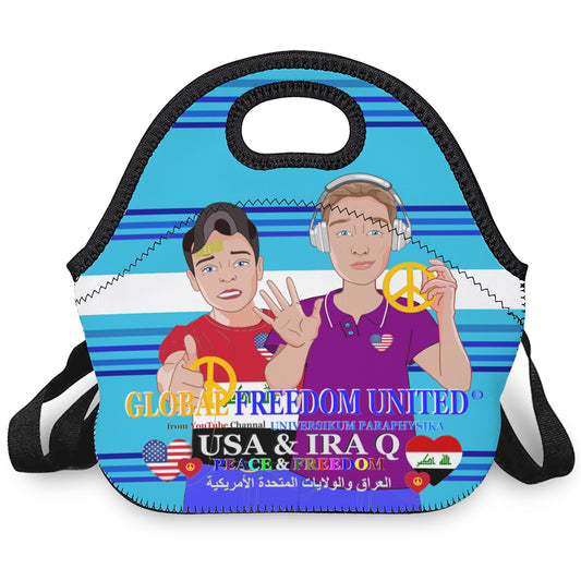 Meal Bag With Straw Global Freedom United Men Iraq & Usa Blue