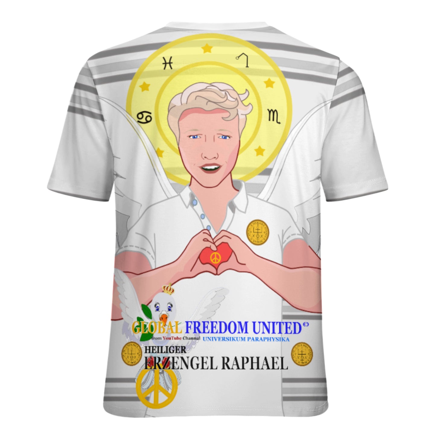 Women´s T-shirt GLOBAL FREEDOM UNITED© Archangel Rafael German Grey