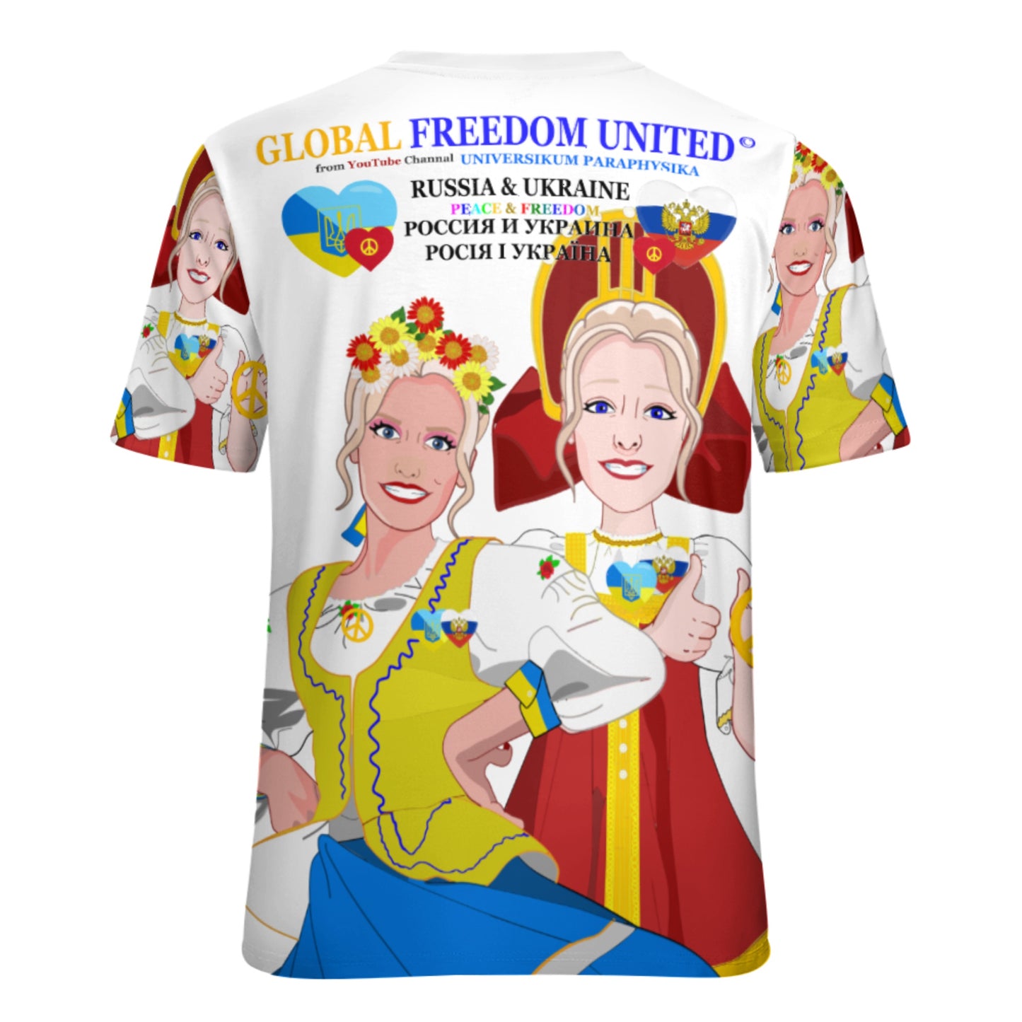 Women´s T-shirt 3 GLOBAL FREEDOM UNITED© Women Ukraina & Russia Big