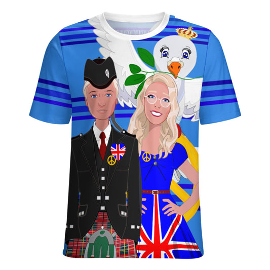 Women´s T-shirt 2 GLOBAL FREEDOM UNITED© Couple England Deep Blue