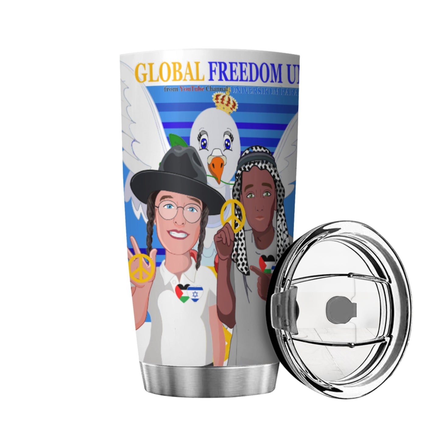 Tumbler Nglobal Freedom United Men Palestina & Israel Deep Blue
