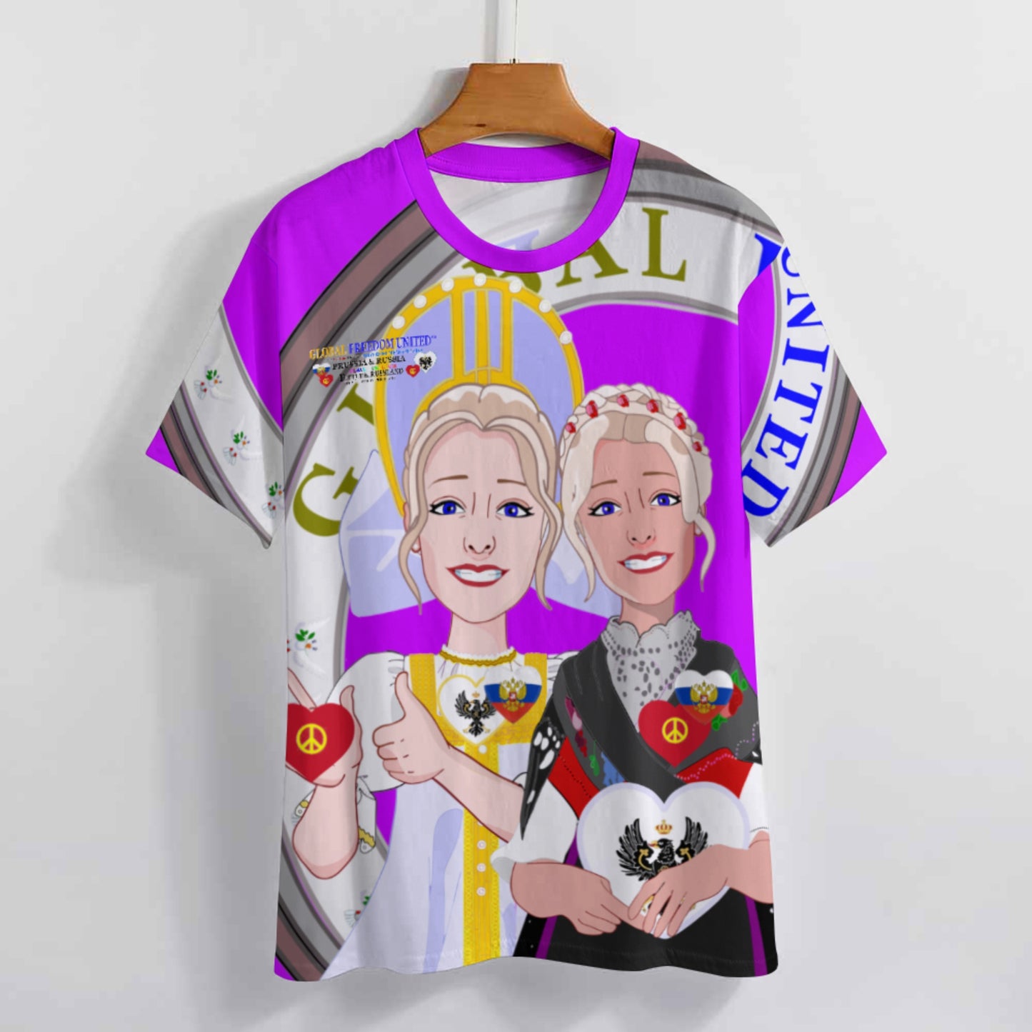 Women´s T-shirt 2 GLOBAL FREEDOM UNITED© Women Prussia & Russia Lilac