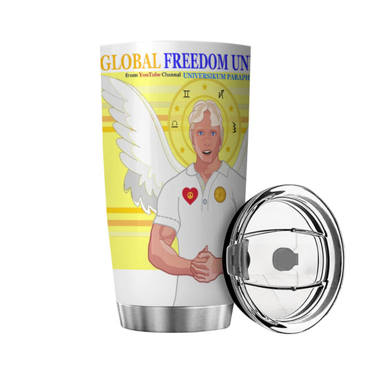 Tumbler Global Freedom United Archangel Michael Hebrew  Yellow