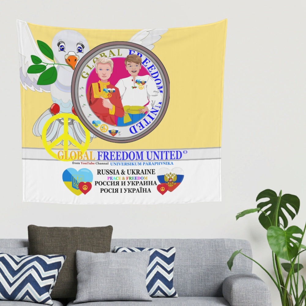 Tapestry Global Freedom United Men Ukraina & Russia Old Peace Yellow
