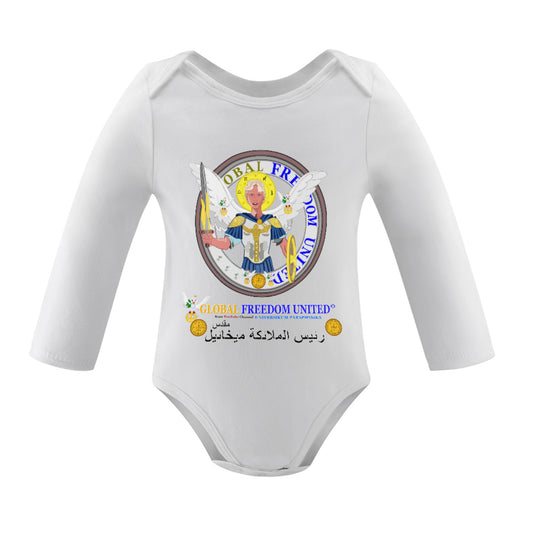 Baby Long-sleeve Bodysuit Global Freedom United Archangel Michael Arabic V1