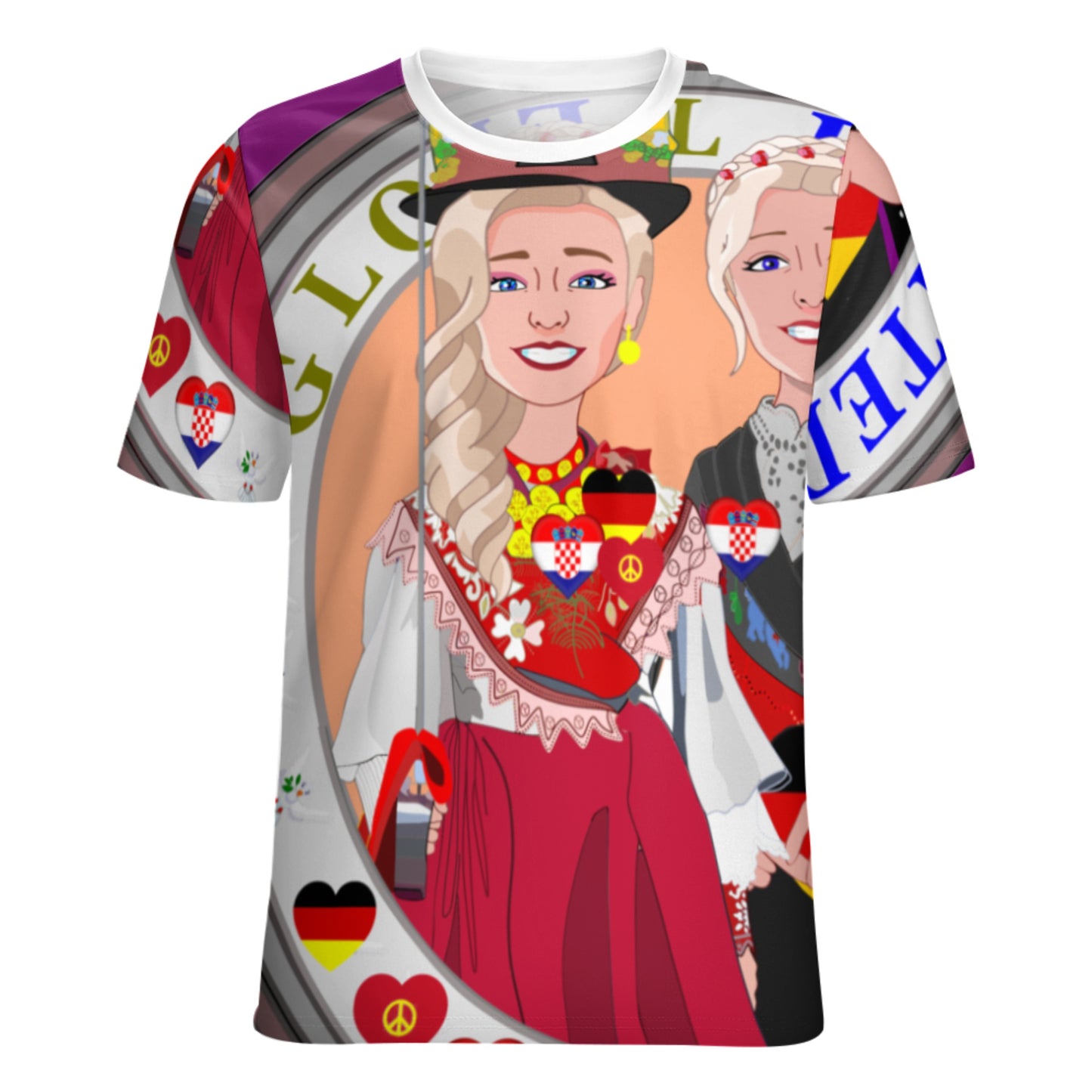 Women´s T-shirt GLOBAL FREEDOM UNITED© Women Croatia & Germany V2 2 Lilac