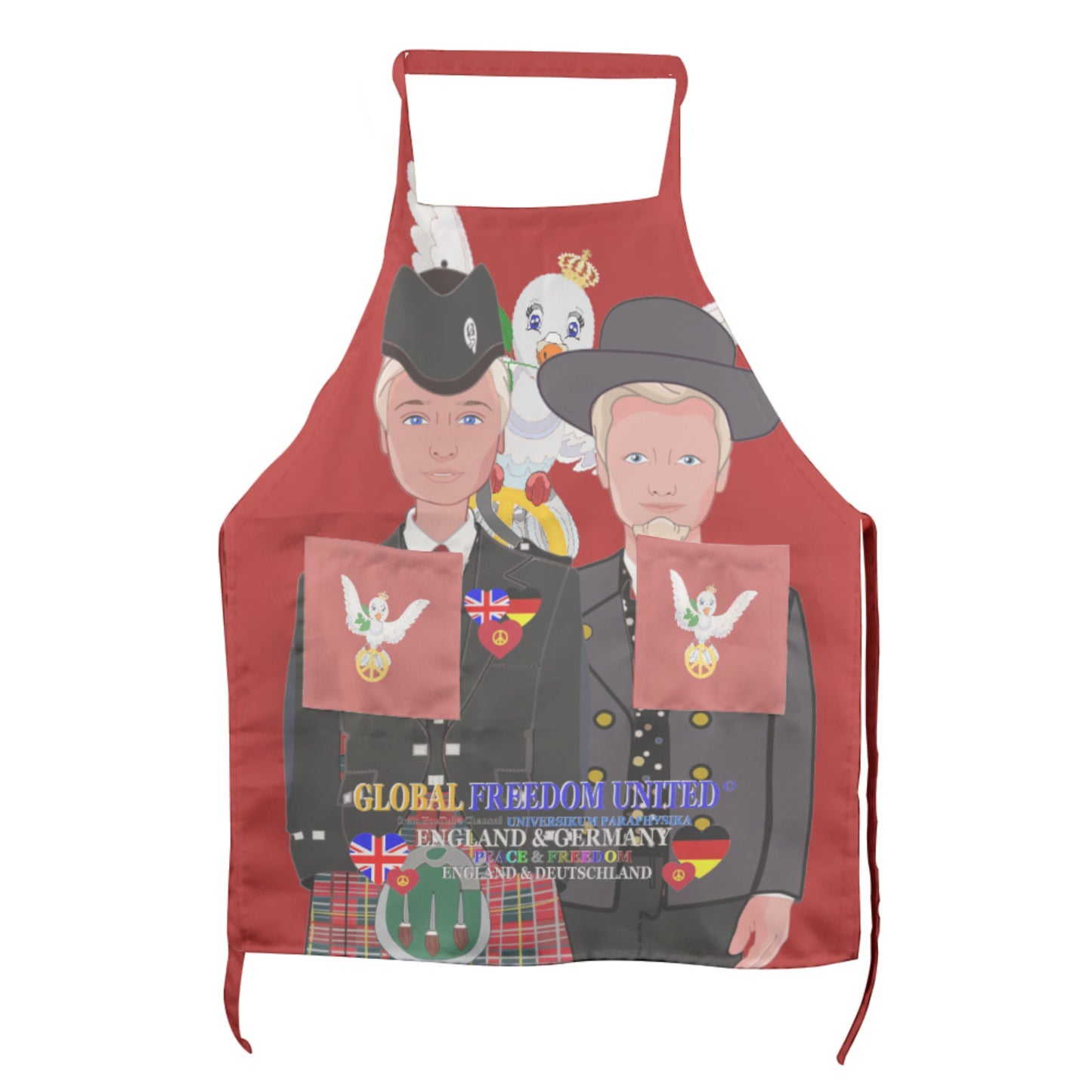 Apron GLOBAL FREEDOM UNITED© Men England & Germany Red